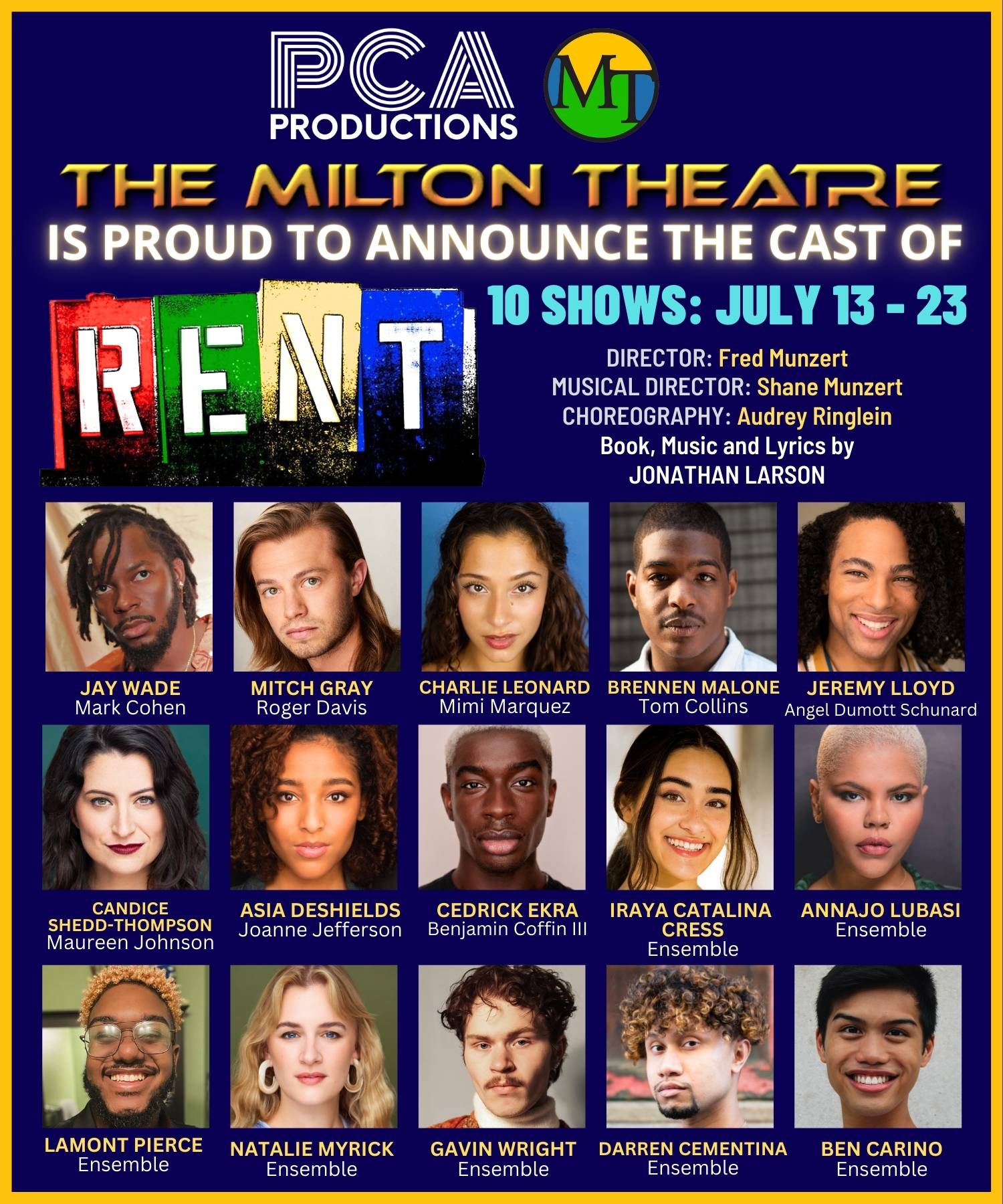 RENT Cast Announcement The Milton Theatre