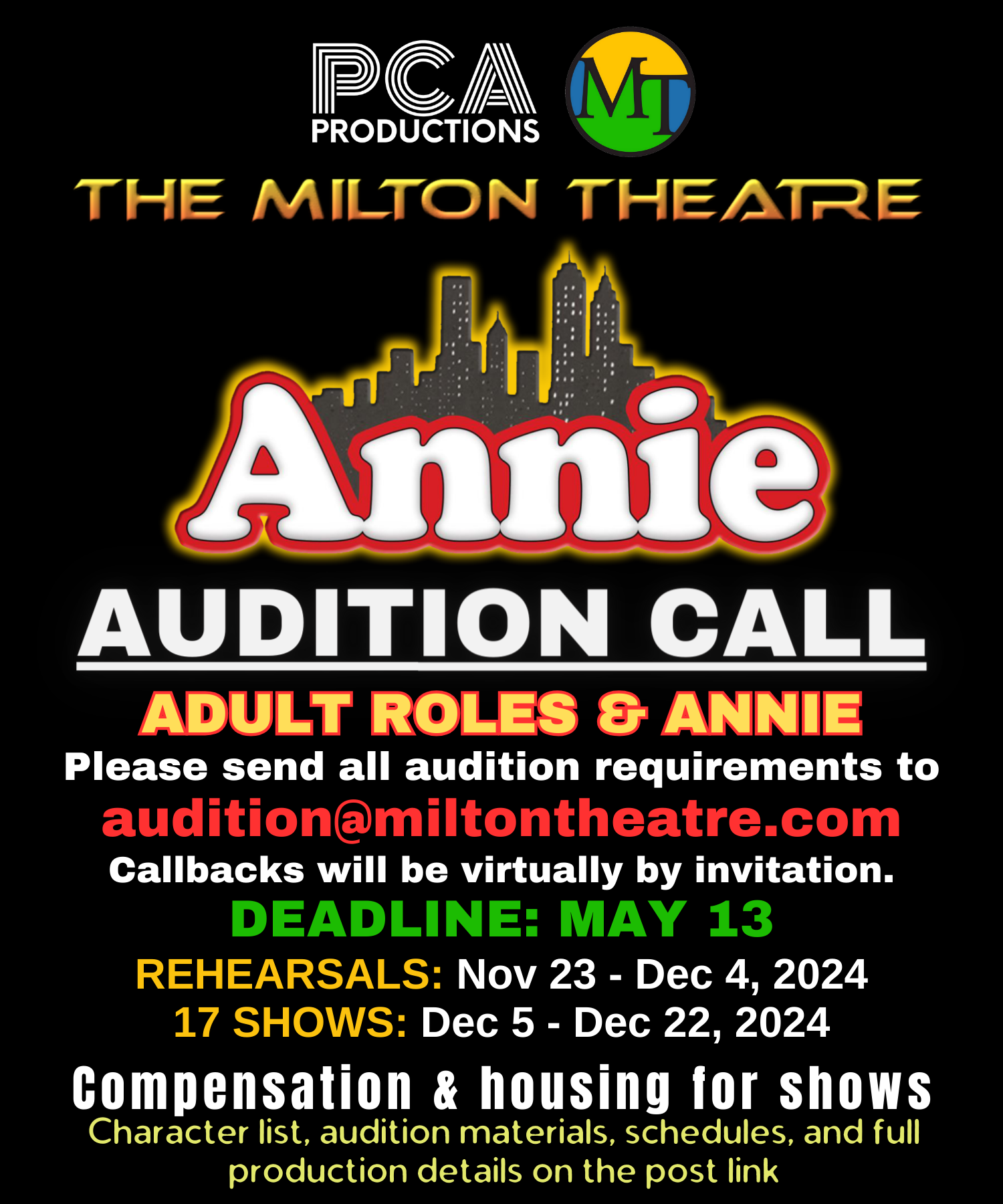 Auditions | The Milton Theatre